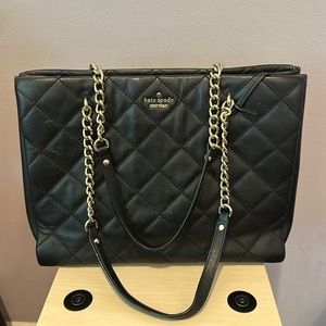 Kate Spade Black Quilted Tote Bag